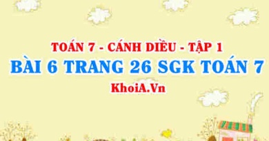 Bài 6 trang 26 SGK Toán 7 tập 1 Cánh Diều